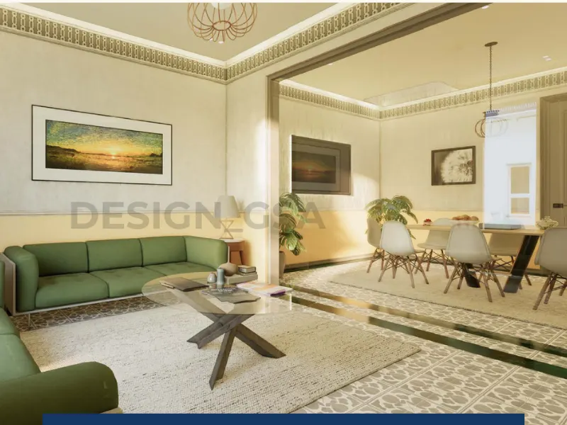 Kanti Niketan villa drawing room interior